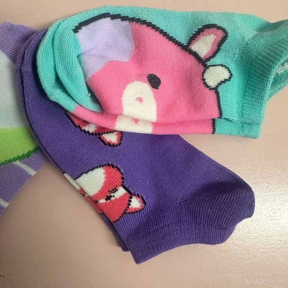 Kids New Squishmallow Cute Animal Print Socks Set fit toddler size 9/10 shoe
